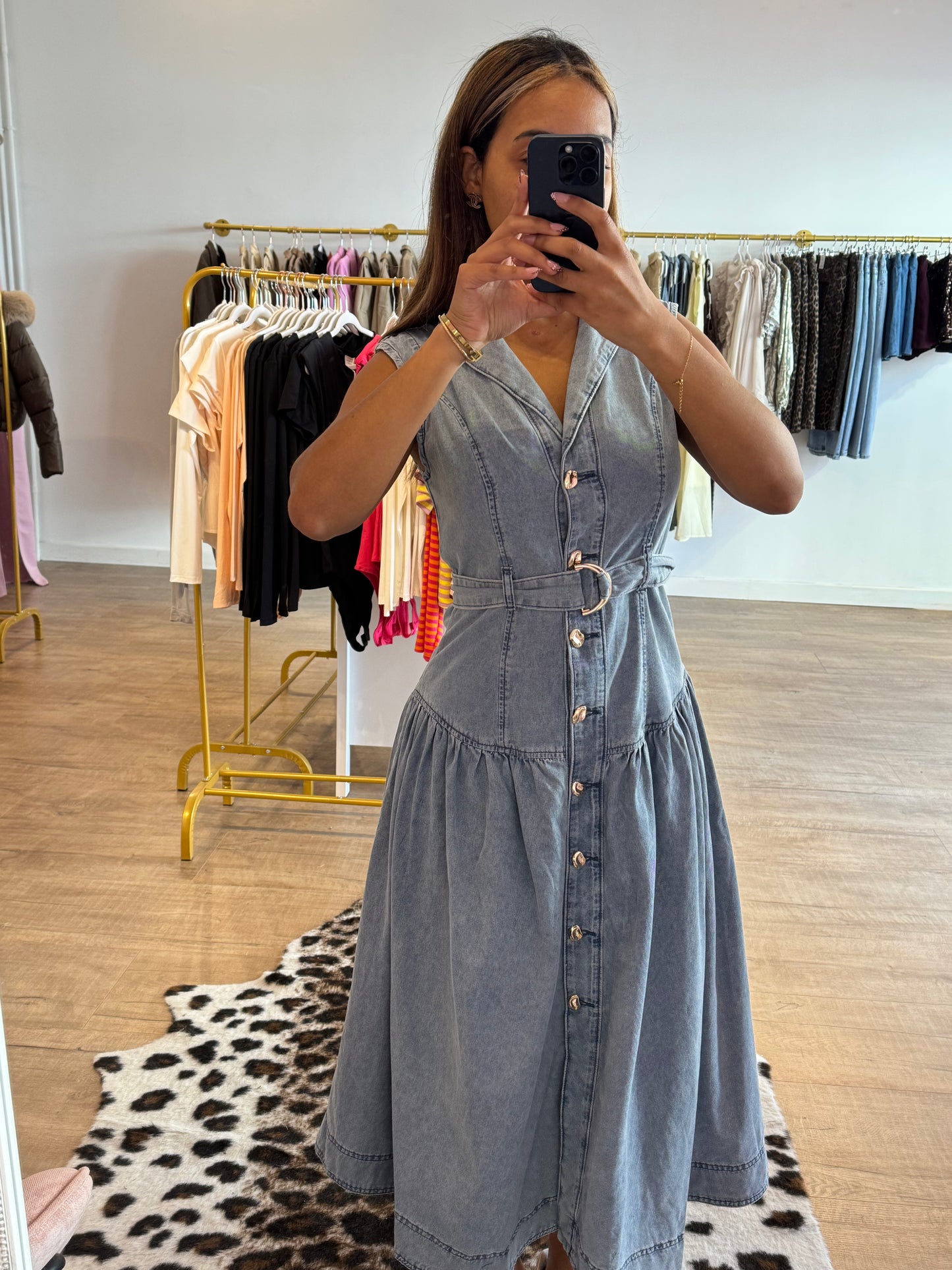 Robe longue en jean
