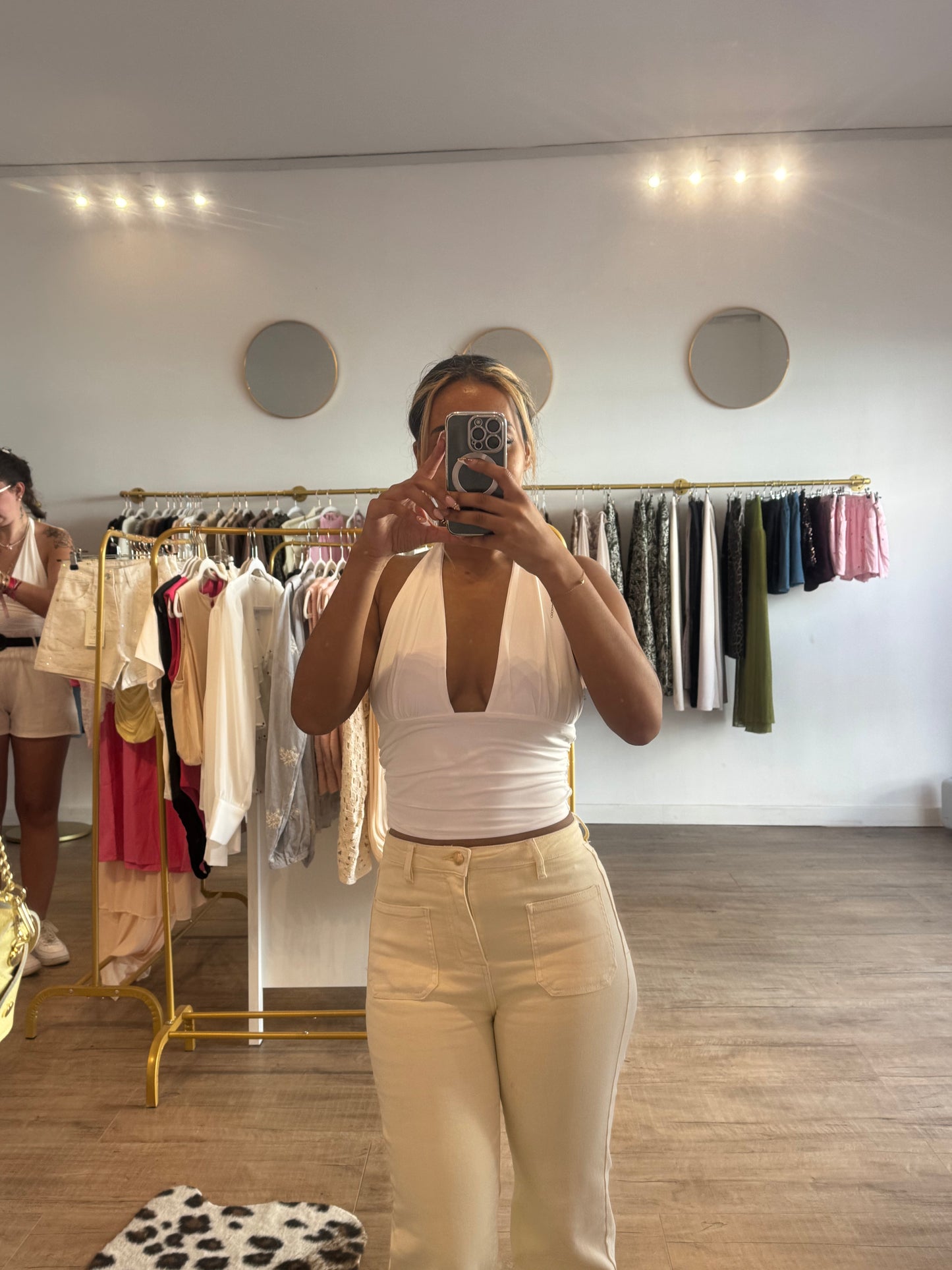 Top blanc dos nus