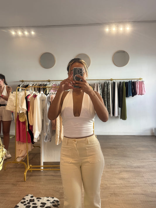 Top blanc dos nus