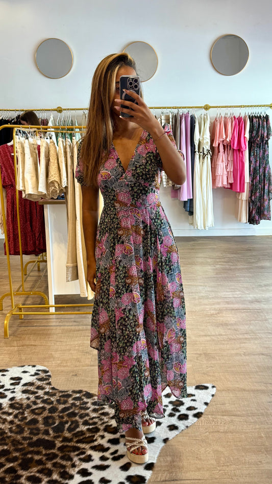 Robe longue à fleurs