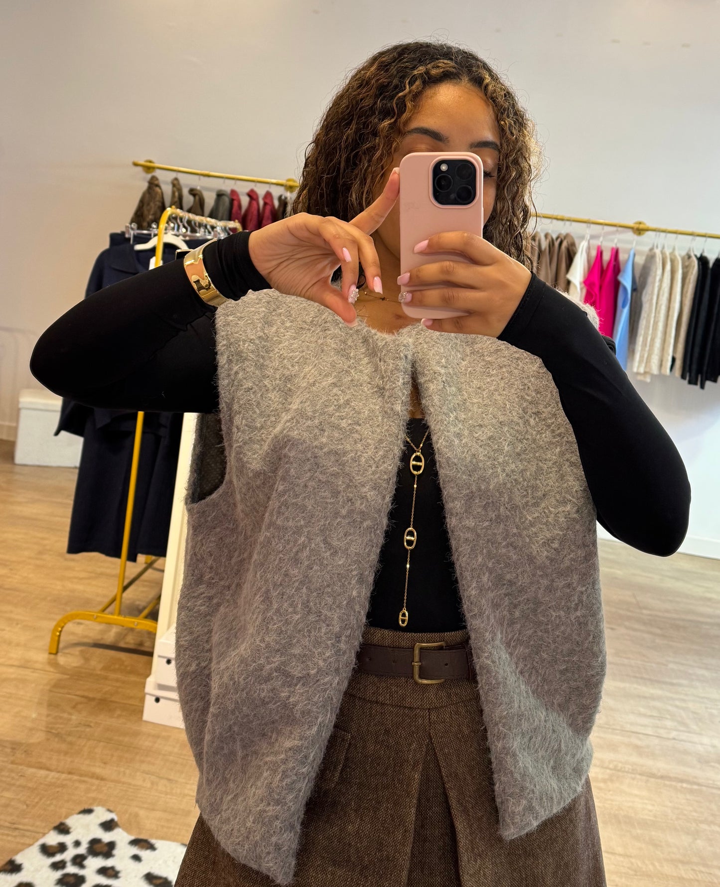 Veste Sans Manches Grise