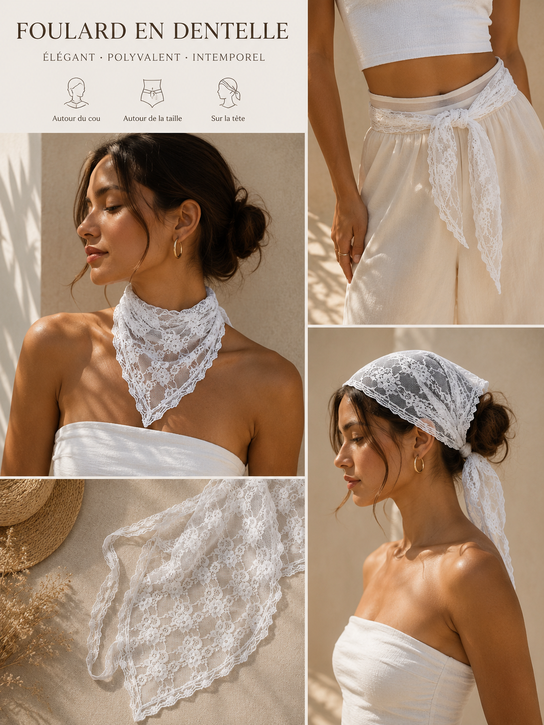 Foulard en dentelle