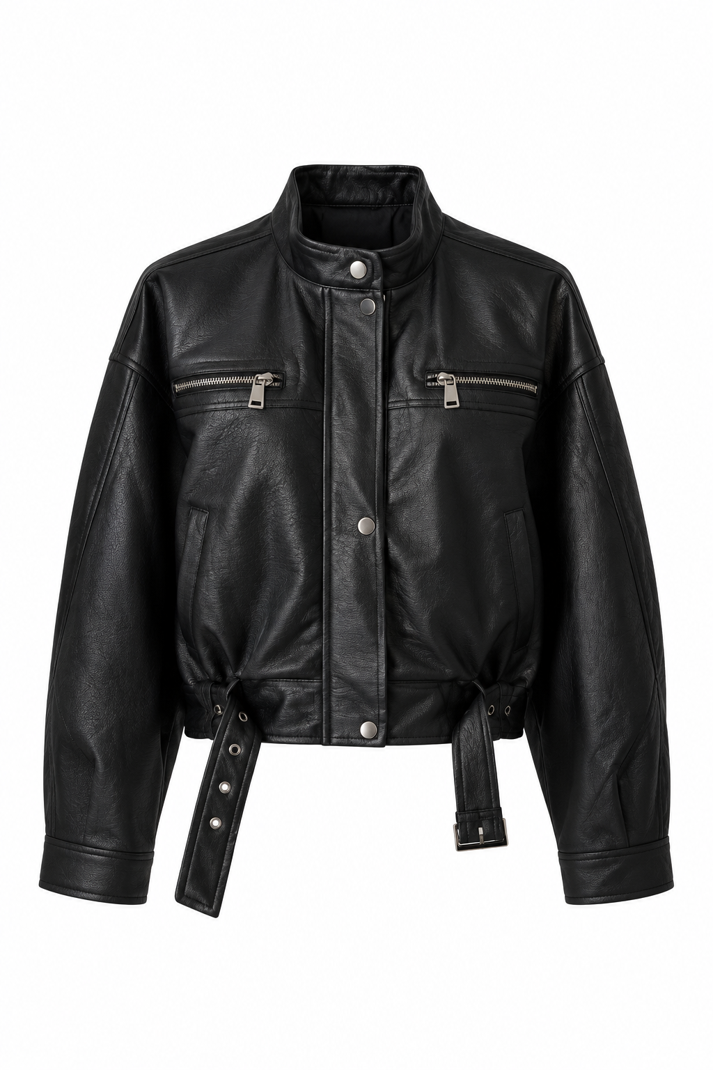Veste en similicuir noir