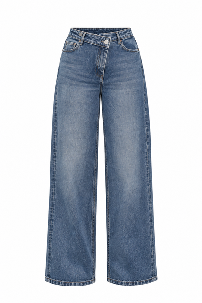 Jeans à boutons croisés