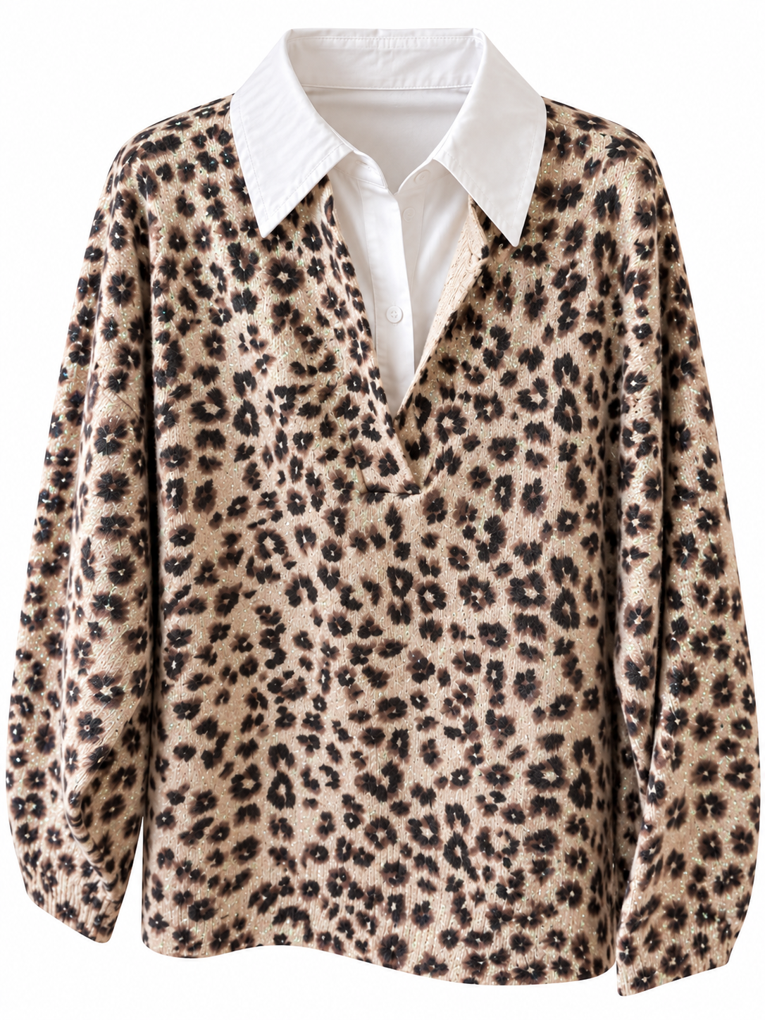 Pull irisé à imprimé fleuri