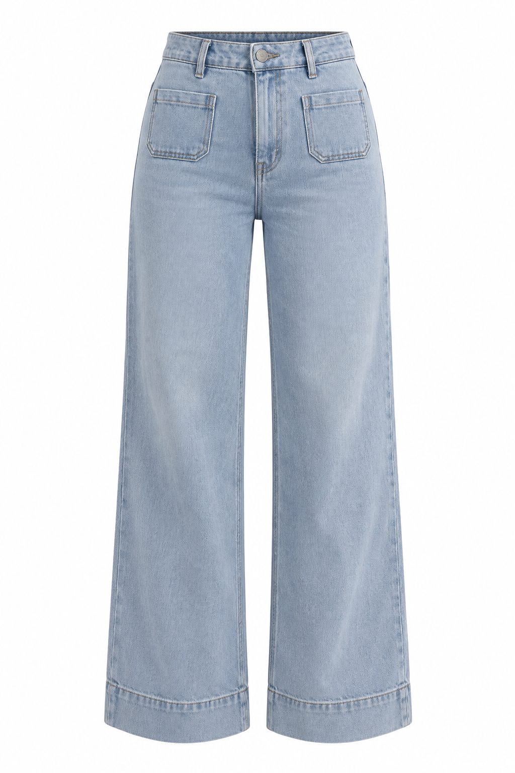 Jean taille haute wide leg à poches avant