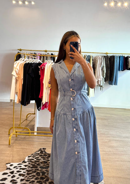 Robe longue en jean