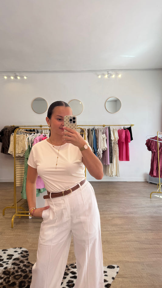 Pantalon blanc avec ceinture