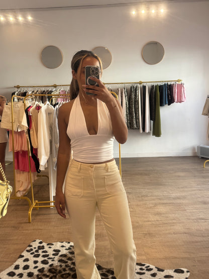 Top blanc dos nus