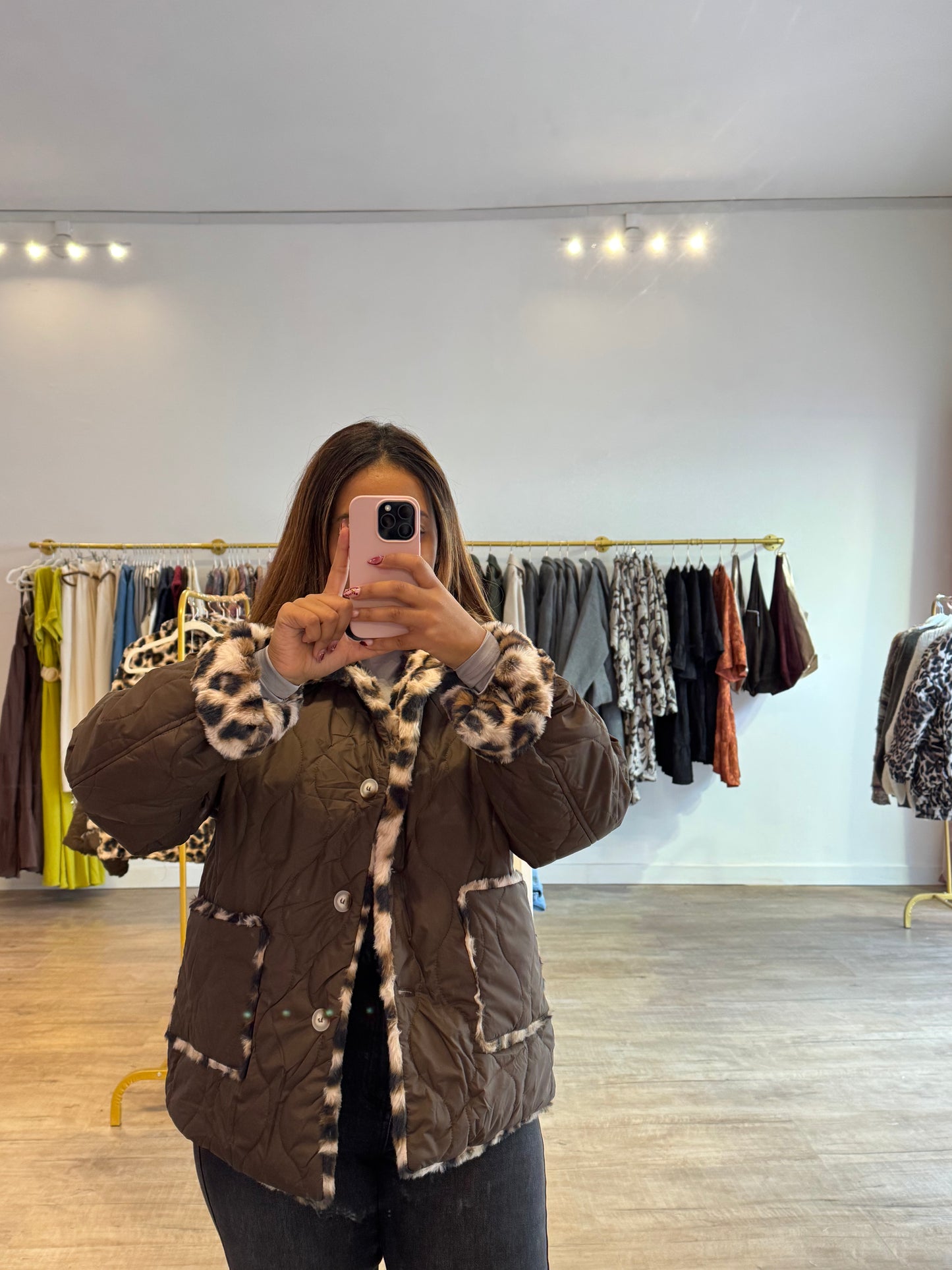 Veste Réversible Marron & Léopard