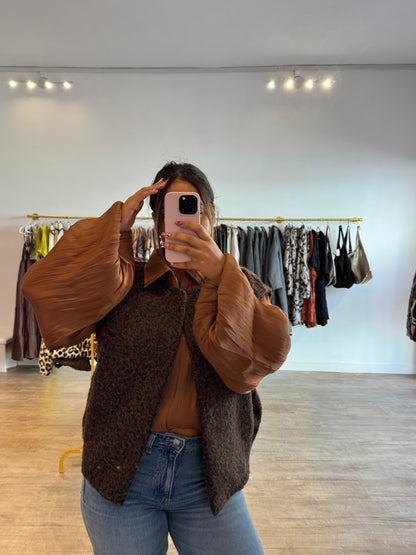 Gilet Sans Manche en Laine Bouclée