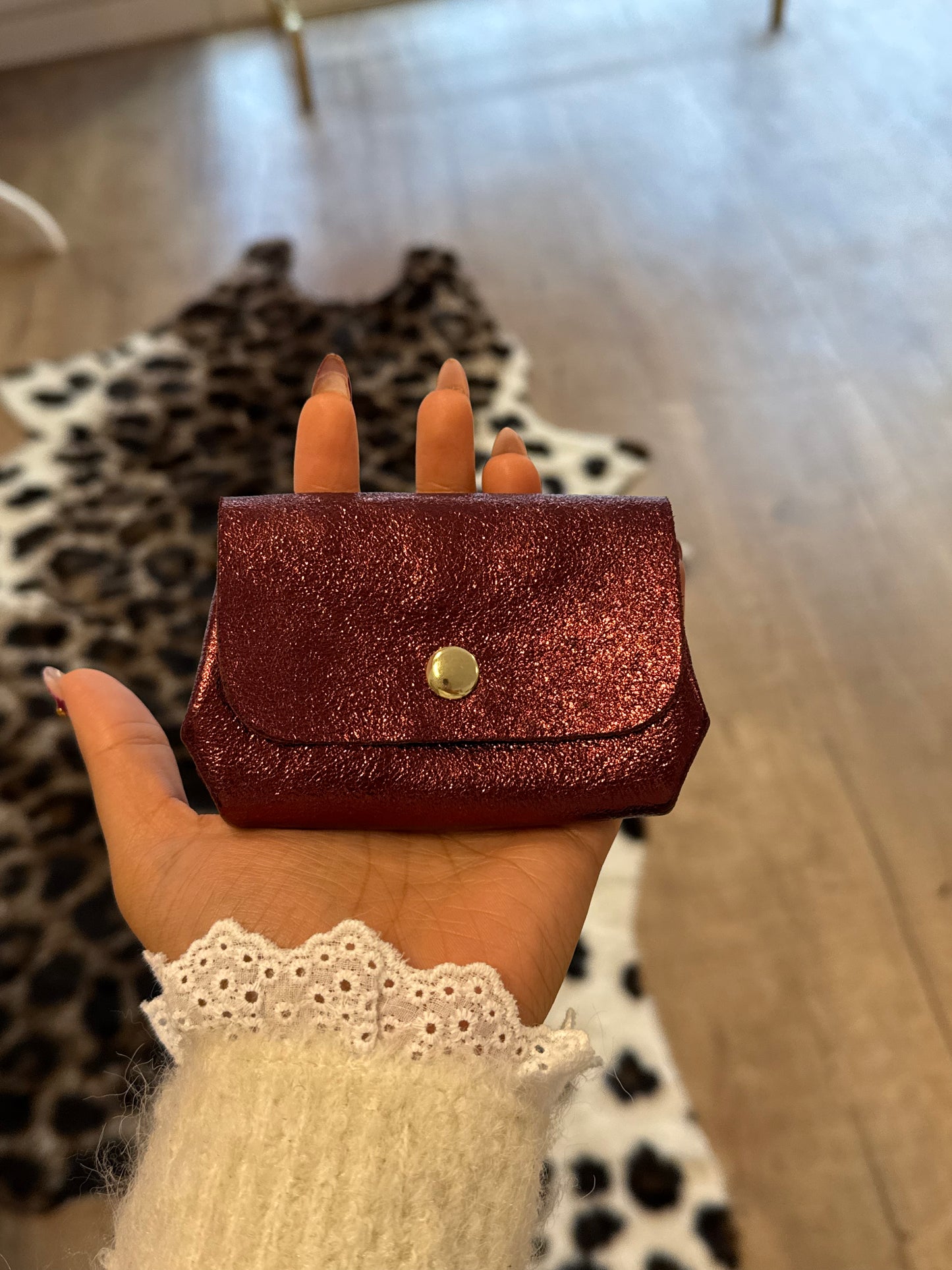 Porte-monnaie en cuir retourné