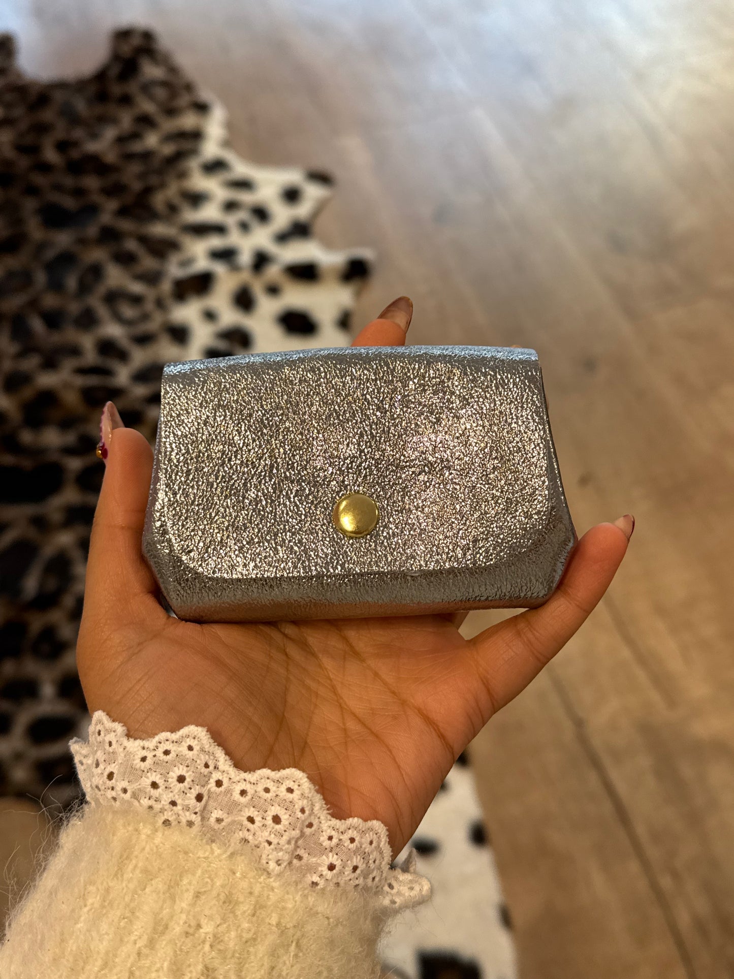 Porte-monnaie en cuir retourné