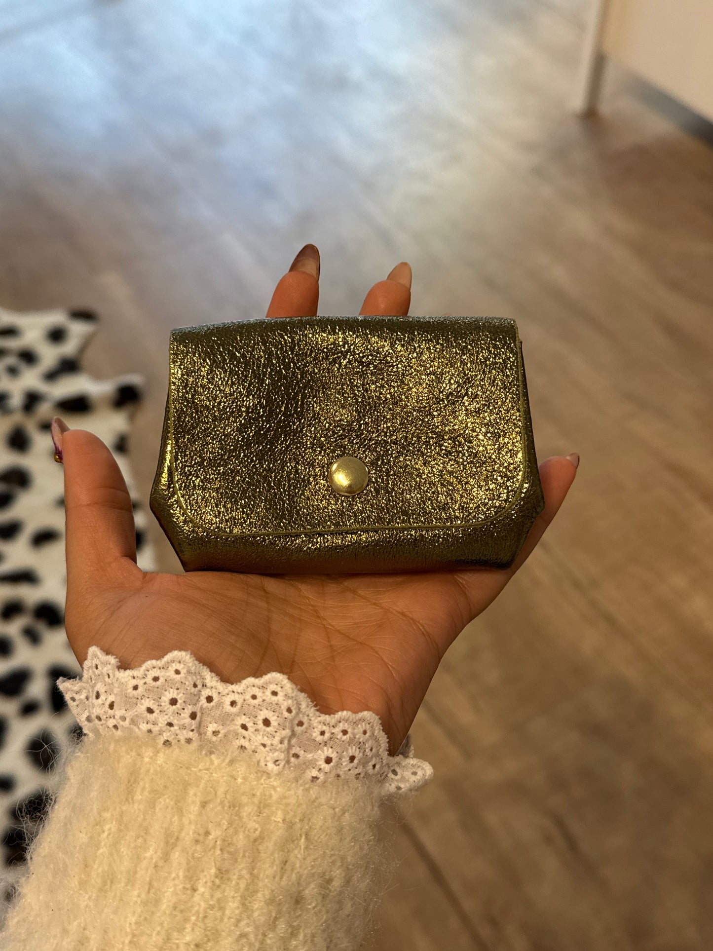 Porte-monnaie en cuir retourné