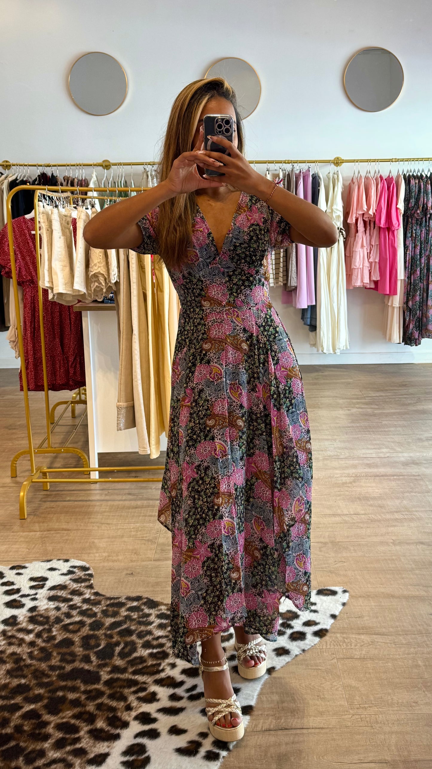 Robe longue à fleurs