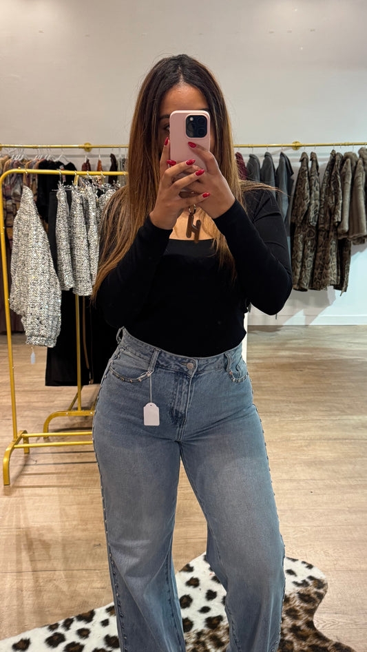 Pantalon Bleu à clous