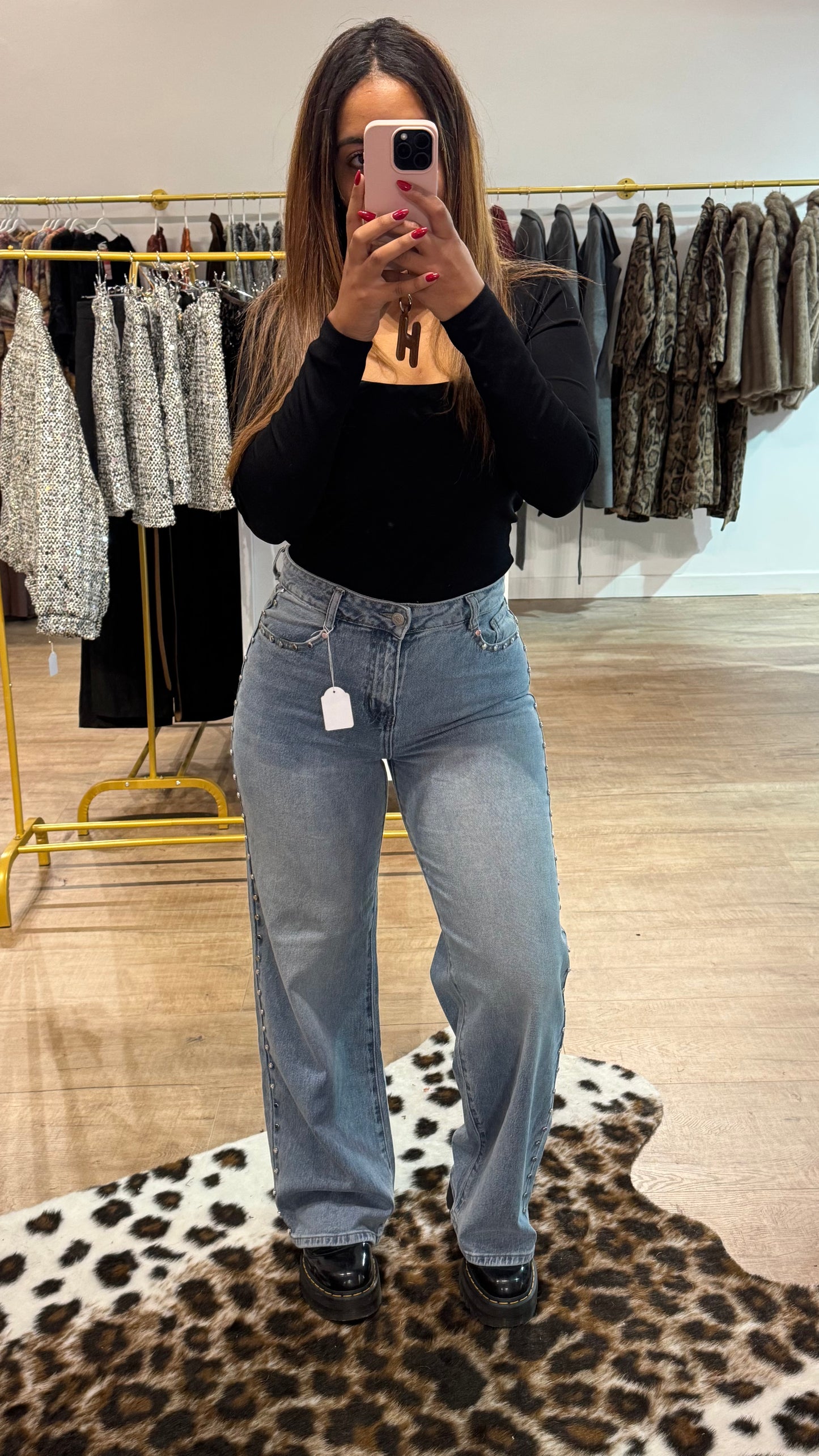 Pantalon Bleu à clous