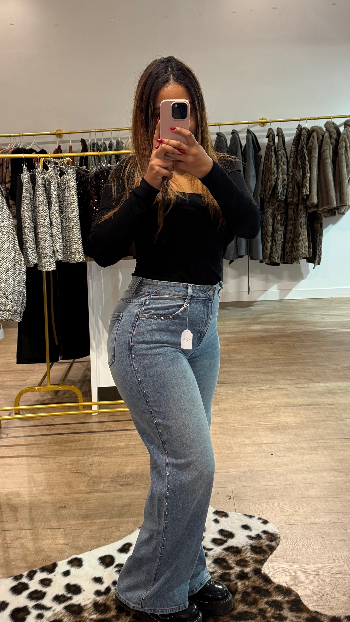 Pantalon Bleu à clous