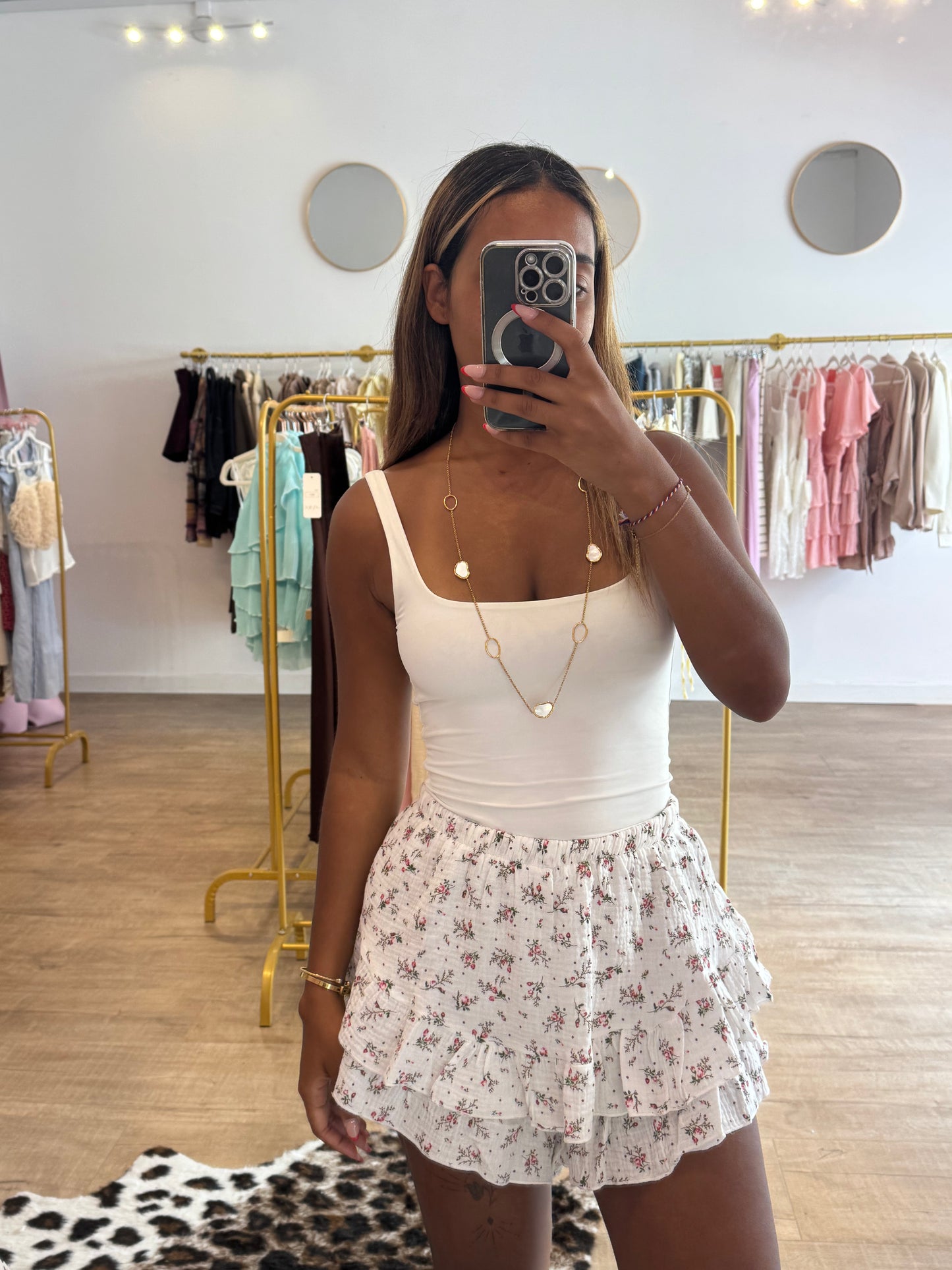 Short en gaz de coton
