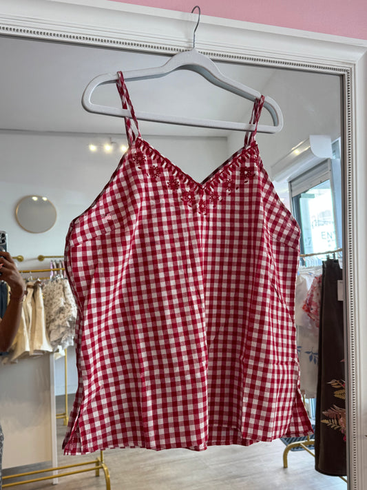 Débardeur rouge et blanc vichy - Grande Taille