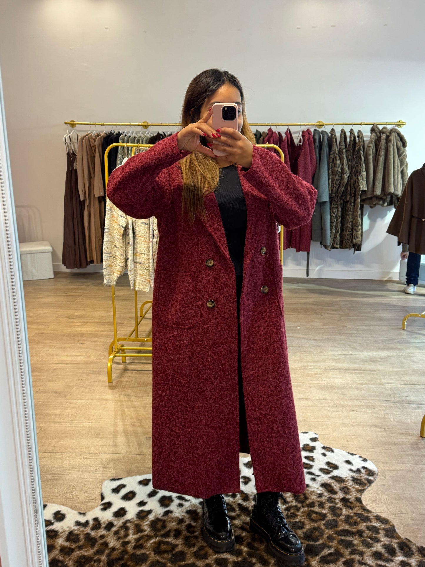Manteau Long Bordeaux