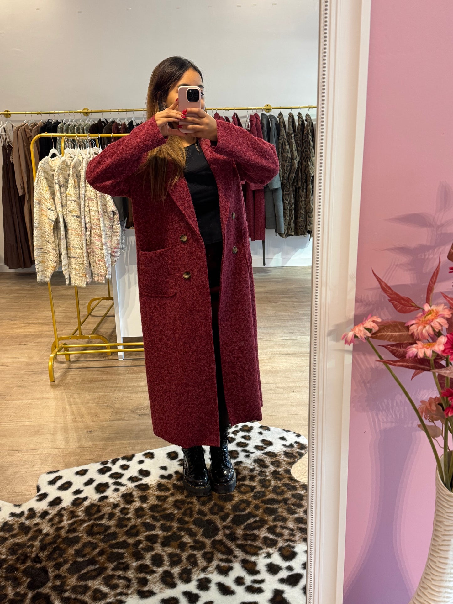 Manteau Long Bordeaux