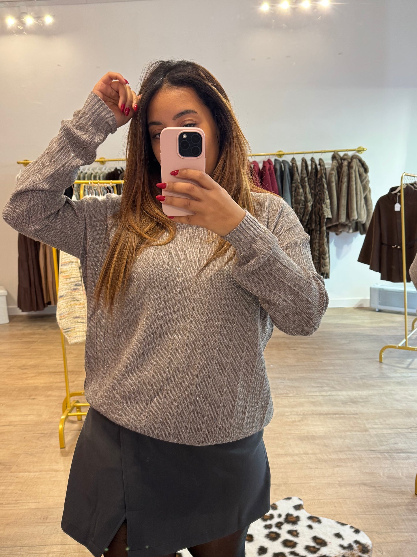 Pull Gris Pailleté