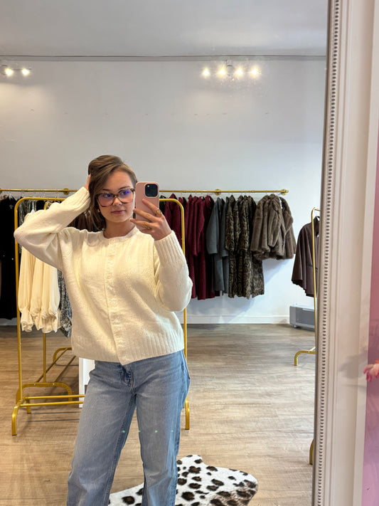 Gilet crème effet dentelle