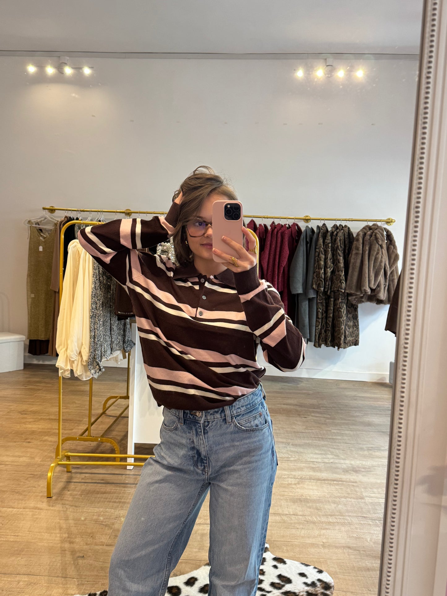 Polo à manches longues rayures