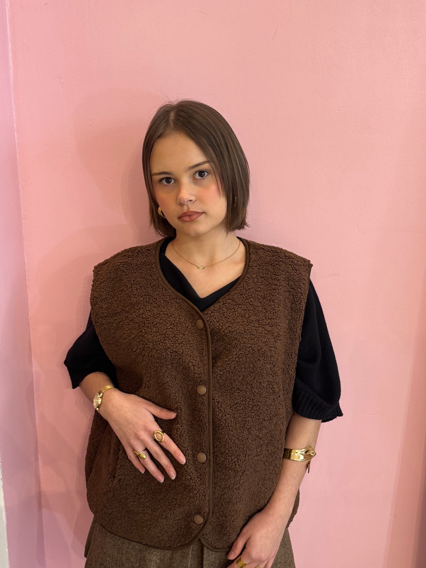 gilet sans manches - Marron