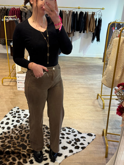 Jean Marron Wide Leg