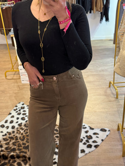 Jean Marron Wide Leg