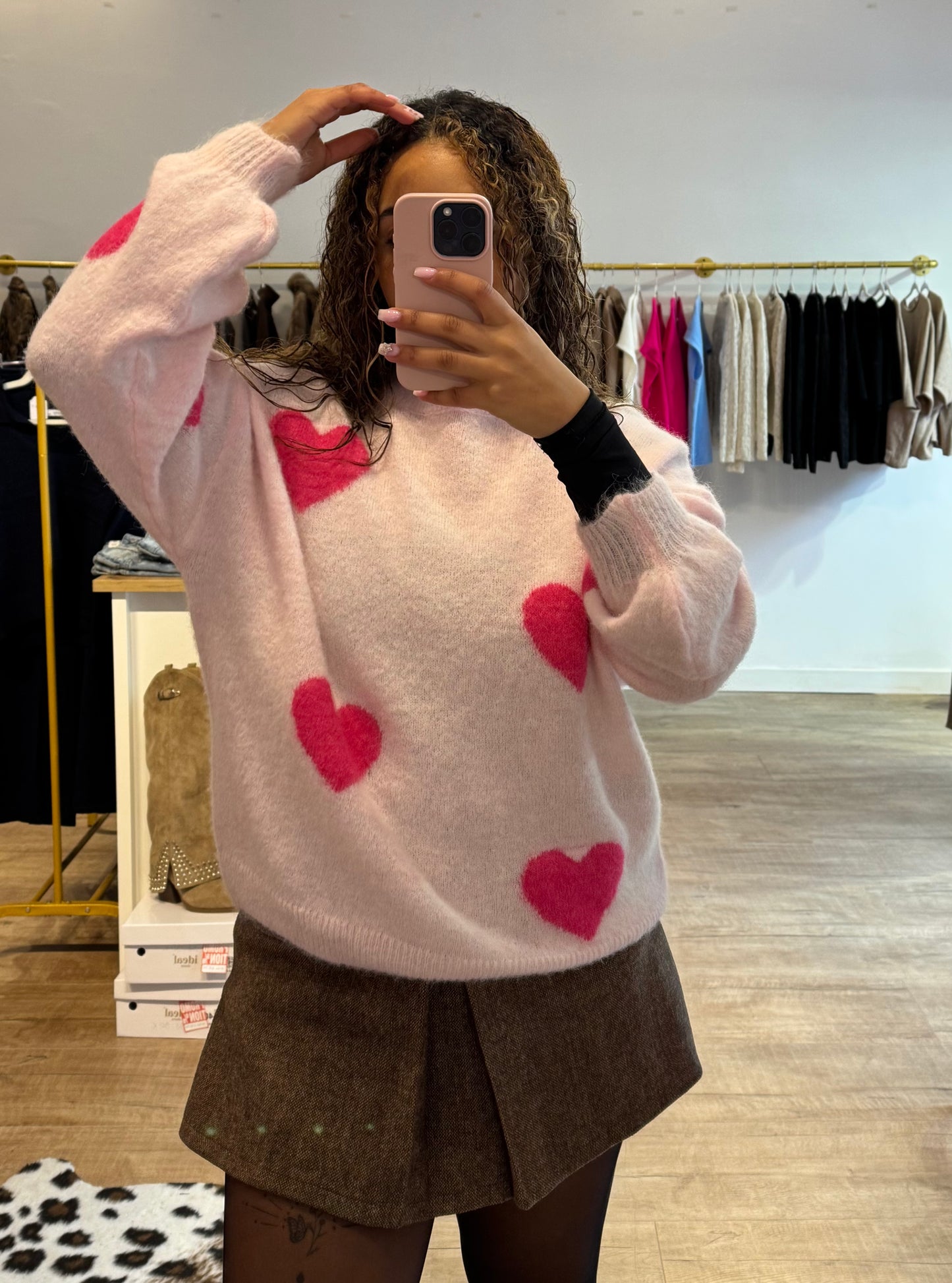 Pull Rose – Cœur Rose