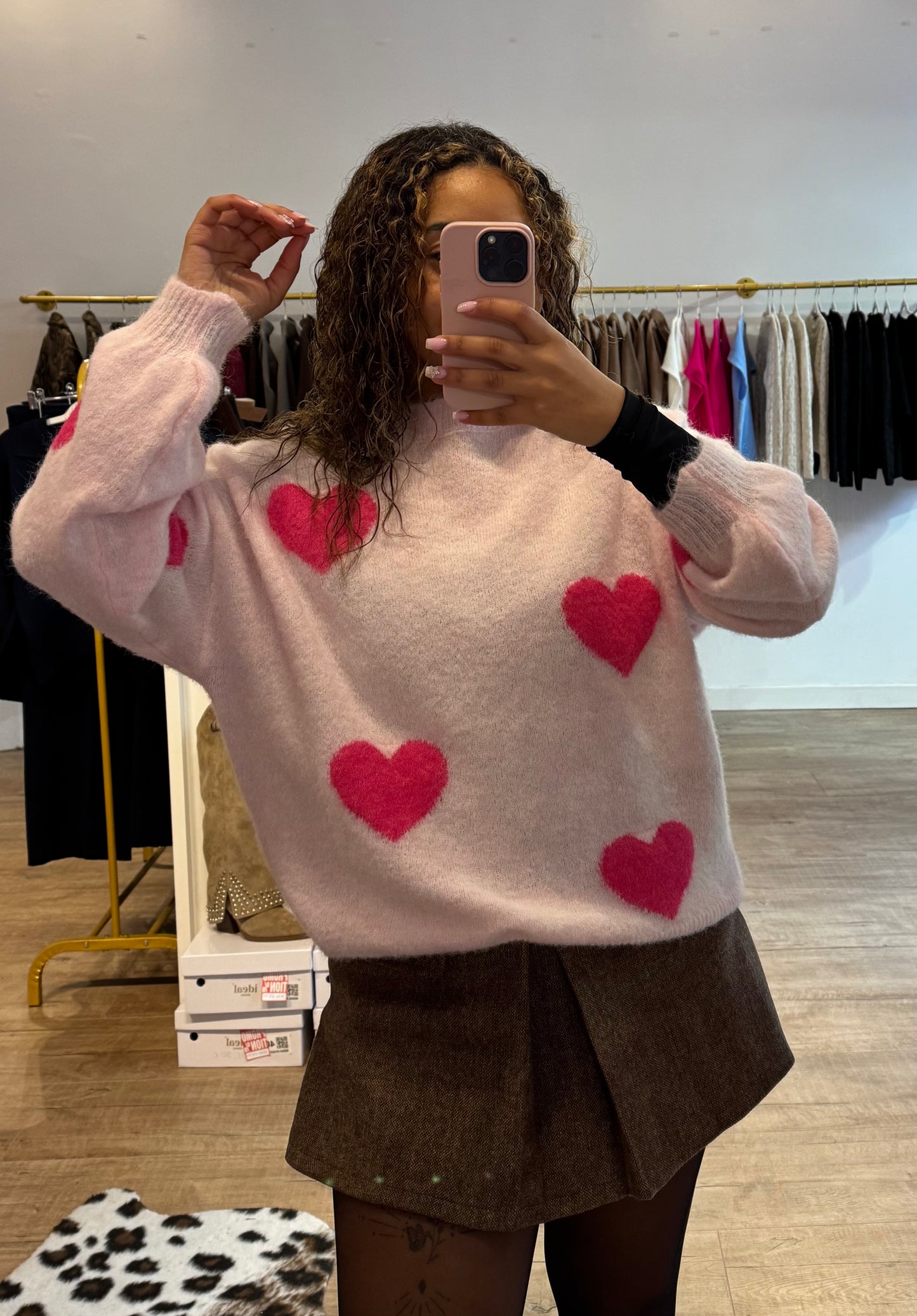 Pull Rose – Cœur Rose