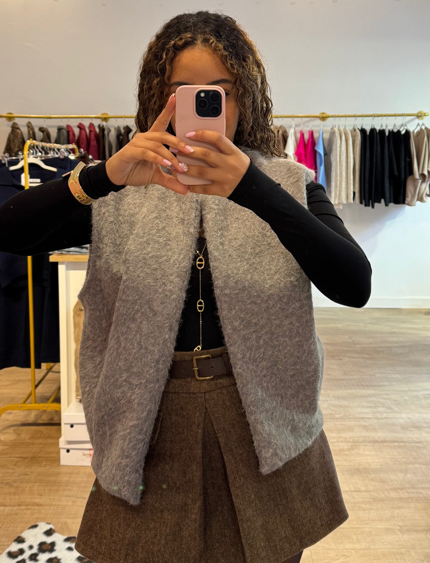 Veste Sans Manches Grise