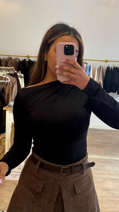 Top asymétrique - Noir