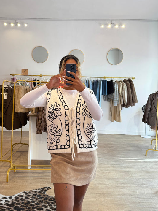 Gilet sans manches noir & blanc