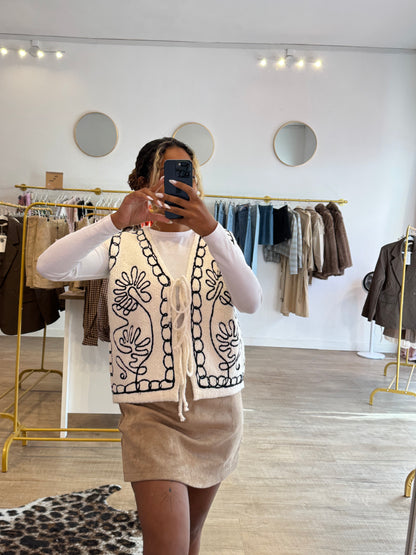 Gilet sans manches noir & blanc