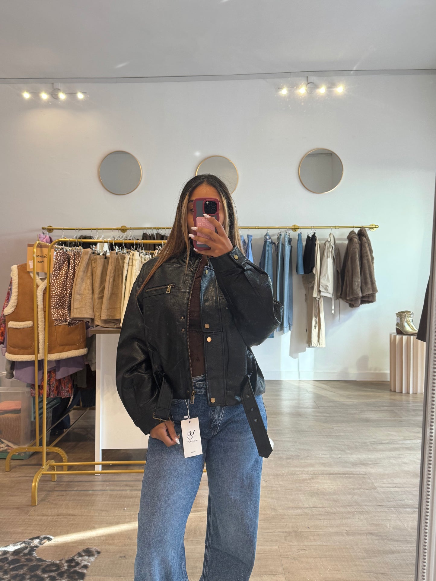 Veste en similicuir noir