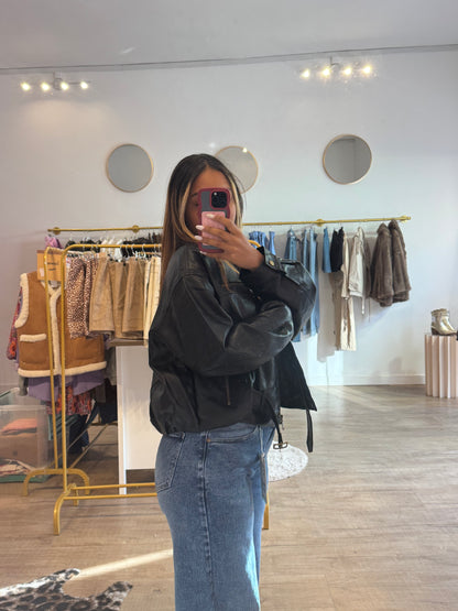 Veste en similicuir noir